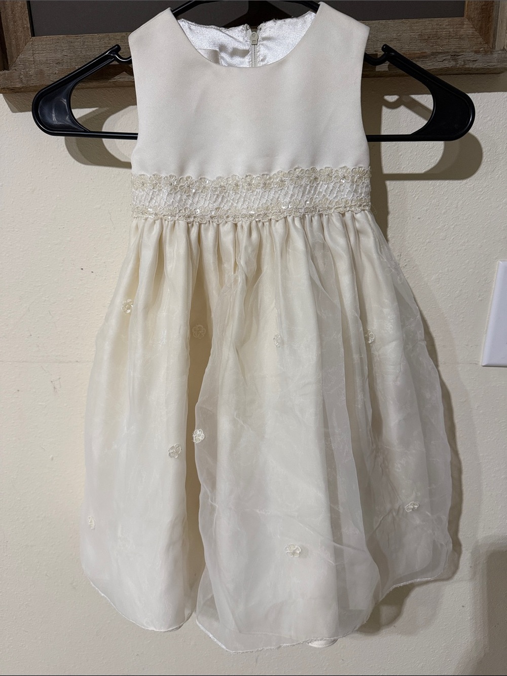 Cinderella Ivory Embroidered Waist Flower Girl Formal Dress